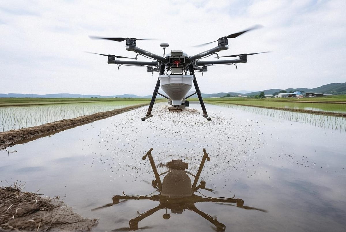 Siembra y abonado con dron: esparcido de sólidos